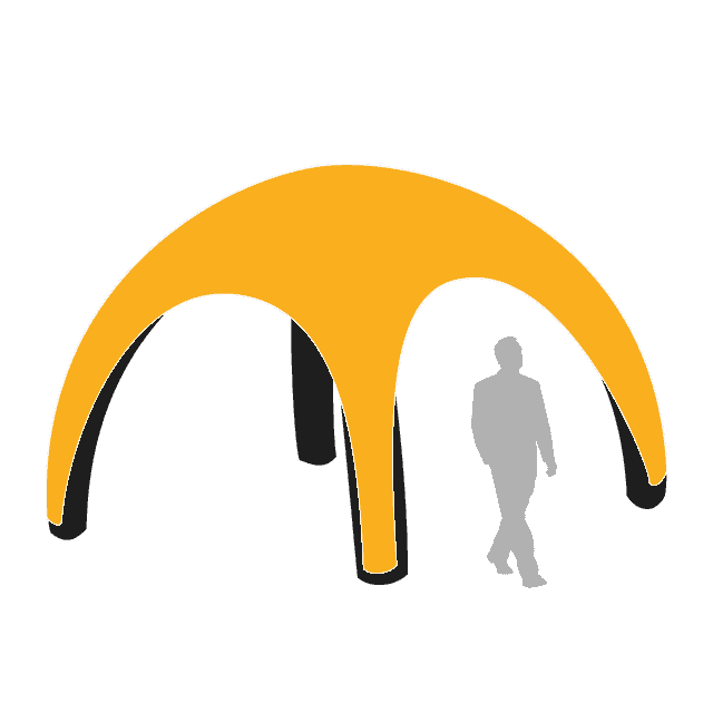 tente_gonflable_standard_Xroof tente gonflable jaune avec un Xroof