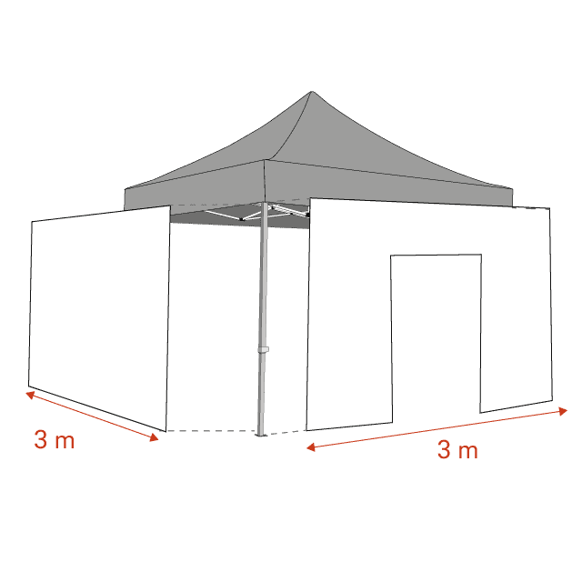 Barnum pliant Medium 3X3M Beige avec 4 murs - Tente Pliante 3x3m