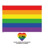 Drapeau Arc en ciel pour la Journée mondiale contre l’homophobie, la transphobie et la biphobie